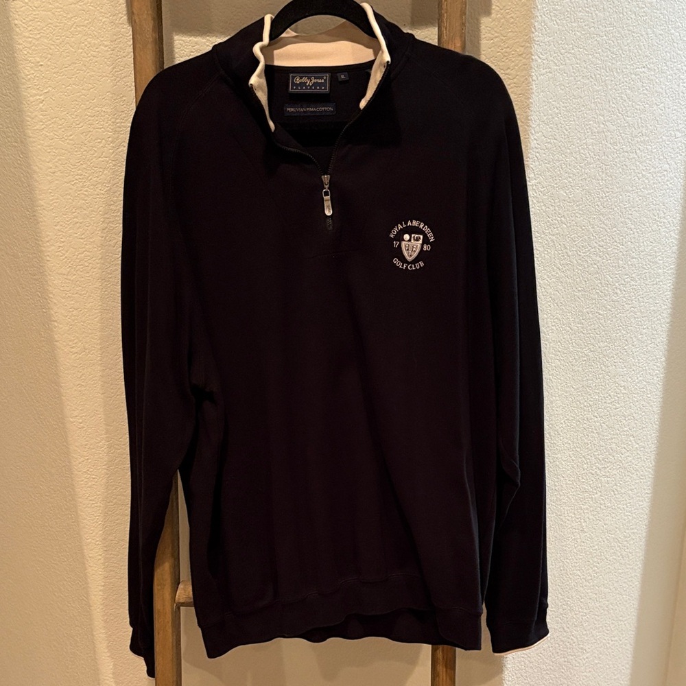 Bobby Jones Royal Aberdeen Black Quarter-Zip Sweater